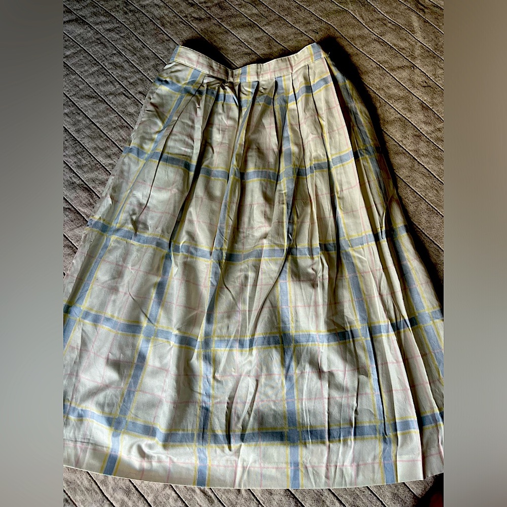Vintage Plaid Pleated High Waist Skirt / 4